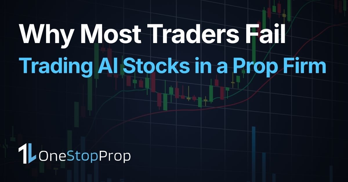 trader analyzing NVDA AMD and AVGO charts inside a prop firm challenge in 2026 with AI semiconductor stocks on screen