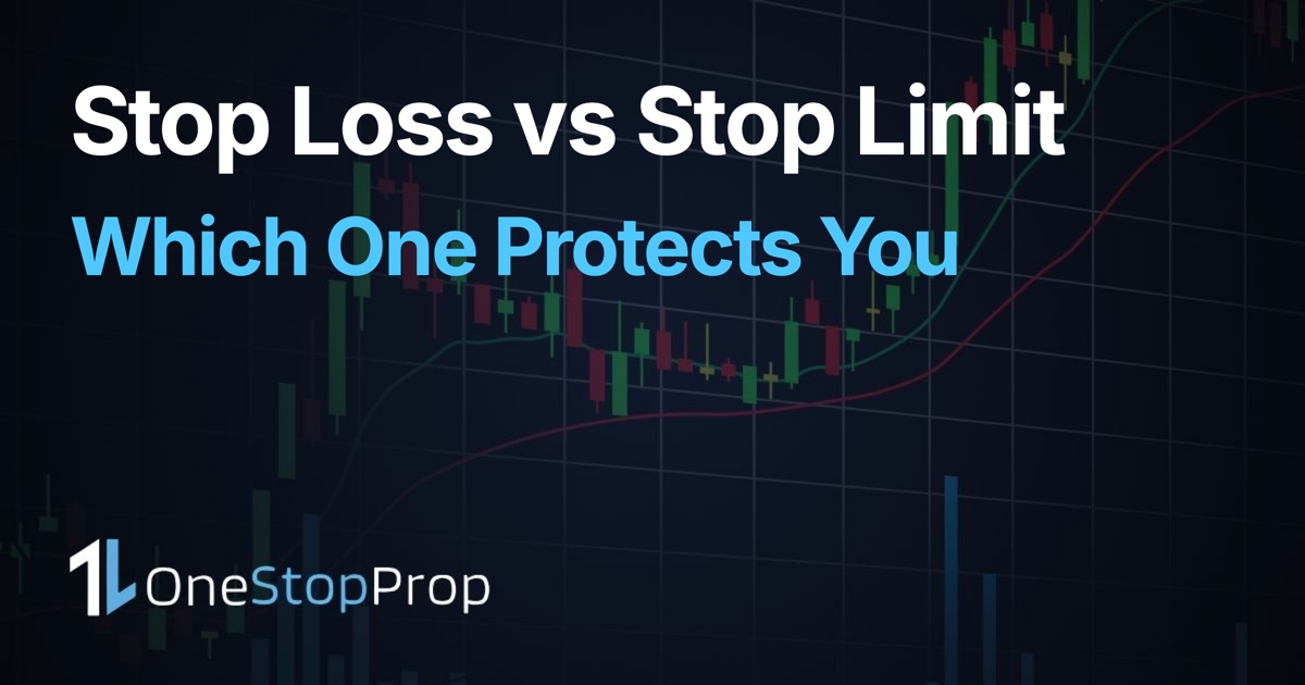 Stop loss vs stop limit guide from OneStopProp for funded stock traders
