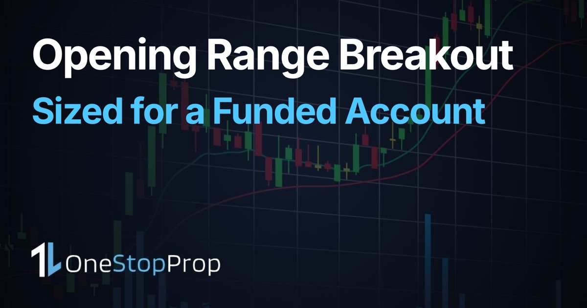 Opening range breakout strategy for stocks, sized for a funded account, OneStopProp
